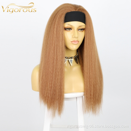 Vigorous Fix Scarfs For Black Women Synthetic Adjustable Elastic Grip Attached Non Slip Ponytail Glueless Headband Wig